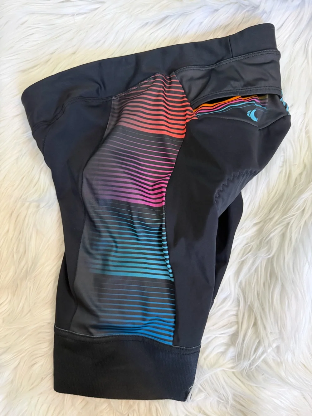 Pearl Izumi Cycling Shorts Women #13211806 Black W/ Stripes Size Medium Bicycle